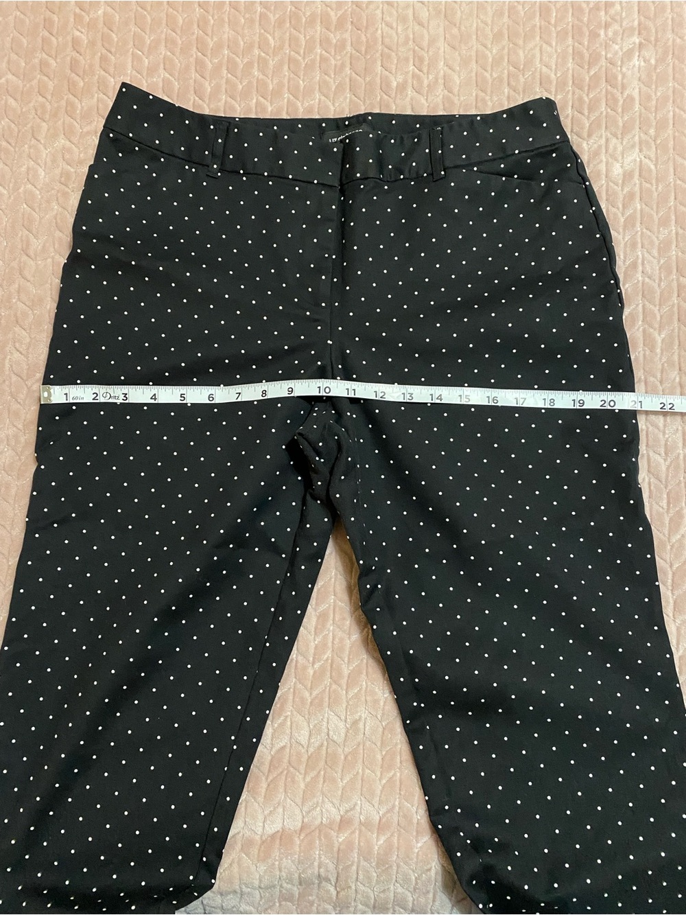 Liz Claiborne Black Polka Dot Ankle Pants Women’s Size 12 - Picture 7 of 8